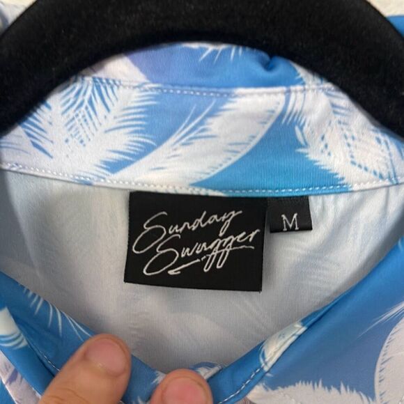 Sunday Swagger Mens Multicolor‎ Collared Short Sleeve Button Up Shirts Medium - Picture 4 of 7